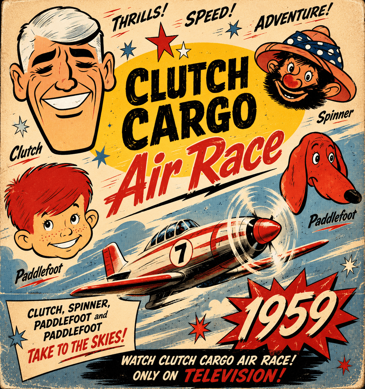 Vintage cartoon poster